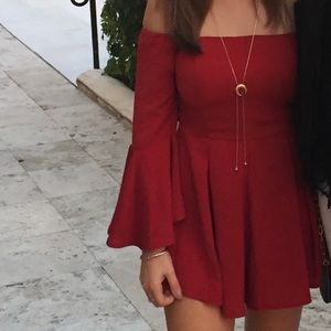 LF Red Rumor Boutique Romper
